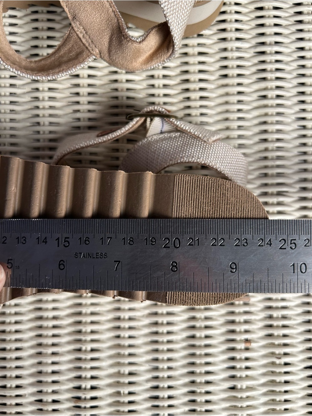 NWOT Dream Pairs Platform Espadrille Sandals Beige Canvas Ankle Strap Womens - Picture 9 of 9